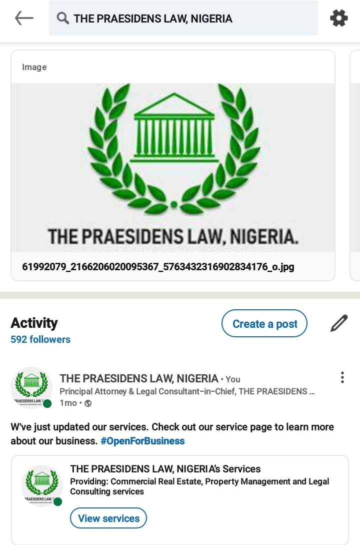 THE PRAESIDENS LAW, NIGERIA NIGERIA